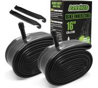 PAKCHEF Thick Bike Inner Tube 16 x 1.75, 1.95, 2.10, 2.125 - Butyl Rubber Bicycle Tubes with 32mm Schrader Valve & 2 Tire Levers - Compatible with Kids Bikes, BMX, MTB (Set of 2)