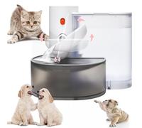 PAKESI Smart Cat Water Fountain, Filterless 101.5oz/3L Plus Automatic Pet Water Fountain, Wireless Water Dispenser for Cats Inside with Anti-Accidental Touch Mode, Silent Water Pumps and Rechargeable
