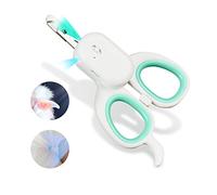 PAKEWAY Pet Nail Clipper with LED & -U-V Light, Cat Claw Trimmer with Ultra Bright LED Light for Nail Bloodline to Avoid Over Cutting, Sharp Angled Blade Grooming Tool for Dog Cat Rabbit Small Animals