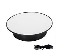 PAKEY Rotating Display Stand Mirror Surface USB Electric Two Way Turntable Base Black (No Battery)