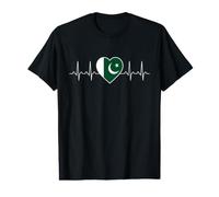 Pakistan Flag Heartbeat Pakistani Pride Heritage Lifeline Value Graphic T-Shirt