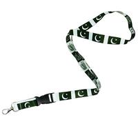 Pakistan Flag Lanyard - Green & White National Emblem Neck Strap - 57cm Premium Polyester Lanyard with Quick Release Buckle & Metal Swivel Hook for Keys, ID Badges & Passes - Patriotic Gift Idea