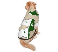 Pakistan Flag Map Print Soft Dog Hoodie For Medium To Large Dogs, Warm And Breathable Winter Pet Sweatshirt, Easy To Wear Jumper For Cold Weather