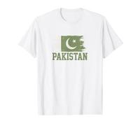 Pakistan Flag Typography Pakistani Pride Vintage Grunge Value Graphic T-Shirt, Men, White, L