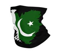 Pakistan Heart Flag Unisex Neck Gaiter Multifunctional Bandana Windproof Headwear For Fishing Soccer Running