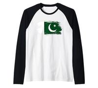 Pakistan Outfit - Pakistan Flag Symbol - I Love Pakistan Raglan Baseball Tee