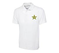 Pakistan Polo Shirt, Embroidered Pakistani Flag Poloshirt, Pakistani Flag Logo Polo Shirt, Embroidered Pakistani Flag Left Chest Logo Poloshirt, Embroidered Left Chest Logo Polo White