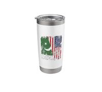Pakistan USA Flag Distressed - Half American Stainless Steel Insulated Tumbler