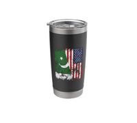 Pakistan USA Flag Distressed - Half American Stainless Steel Insulated Tumbler