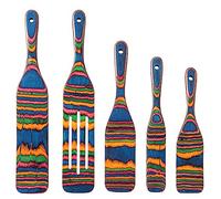 Pakkawood Spurtle Set, Gudamaye 5 Pcs Pakkawood Kitchen Utensils, Wooden Spoons for Cooking, Wooden Utensils for Cooking, Spurtles Kitchen Tools As Seen On Tv, Camping Cookware, Halloween Decorations