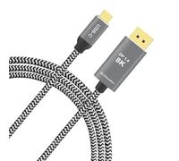 PAKLIMCN 32.4Gbps USB C to DisplayPort 8K Cable - Bidirectional, 6 ft, Supports 4K 144Hz/2K 240Hz, Thunderbolt 4 Compatible, Braided, Works with iPhone, MacBook, XPS