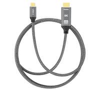 PAKLIMCN USB C to HDMI 2.1 8K@30Hz, 4K@144Hz 6.6FT Aluminum Type-C to HDMI Braided Cord - Thunderbolt 4/3 Compatible - Future 8K UHD Visual Feast - Support 48Gbps/HDCP2.3/HDR