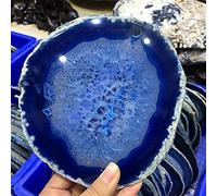 PAKMEZ Natural Large Blue Agate Sliced geode Polished Stone