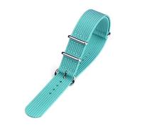 PAKMEZ Nylon Watch Straps 20/22mm Replacement Fabric Watch Band, Teal Blue, 20mm