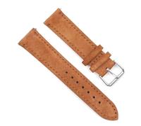 PAKMEZ Suede Leather Watch Band 18-24mm Replacement Watch Strap, Brown, 18mm