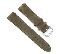 PAKMEZ Suede Leather Watch Band 18-24mm Replacement Watch Strap, Green, 18mm