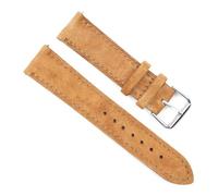 PAKMEZ Suede Leather Watch Band 18-24mm Replacement Watch Strap, Light Brown, 24mm