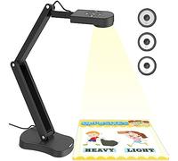 PAKOTOO 8MP USB Visualiser, Webcam, Document Camera for Teacher and Classroom for A3 A4 Size with Dual Mic, LED Light, Up and Down, Left and Right Image Inversion, for Distance Teaching, Learning