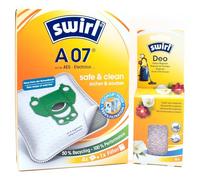 PakTrade 4 Vacuum Cleaner Bags + Deodorant Beads Compatible with Electrolux ECE 3ANIMAL, POW24TRIO | Compatible with Swirl A07 - A 07 | 4 Bags, Air Freshener, Accessories, Spare Parts