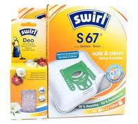 PakTrade 8 Vacuum Cleaner Bags + Deodorant Beads Compatible with Bosch BSGL 3. Serie, BSGL 32200/03 | Compatible with Swirl S67 - S 67 | 8 Bags, Air Freshener, Accessories, Spare Parts