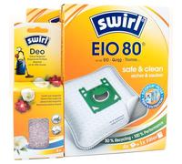 PakTrade 8 Vacuum Cleaner Bags + Deodorant Beads Compatible with EIO EIO BS 70/., 71/. Serie | Compatible with Swirl EIO80 - EIO 80 | 8 Bags, Air Freshener, Accessories, Spare Parts