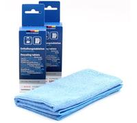 PakTrade Care set: 12 Descaling Tablets For Coffee Machines + Microfiber Cloth, compatible with Bosch, Siemens TCZ8002, TCZ8002A, TZ6002, TZ80002, TZ80002A