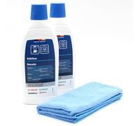 PakTrade Care set 2x descaler limescale remover + microfiber cloth compatible with Bosch, Siemens 00310748, 310748, 00310451, 310451 - for fully automatic coffee machines, hot water devices, 1000ml