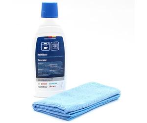 PakTrade Descaler Limescale remover + Microfiber cloth compatible with Balay, Constructa, Gaggenau, Neff - for fully automatic coffee machines, hot water devices, steamers, 500ml