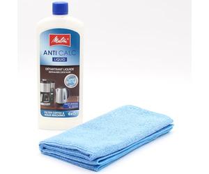 PakTrade Liquid Descaler for Filter Coffee Machines + Microfiber Cloth compatible with Melitta LOOK THERM TIMER - 6769008, LOOK TIMER - 6766591-250 ml - Accessories