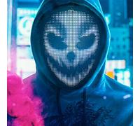 Pakuyi LED Light Up Mask Halloween Mask with Bluetooth App Control Scary LED Mask Purge Halloween Costume for Festival Cosplay Halloween Costume Masquerade Parties Carnival Gift