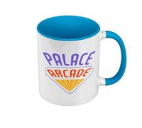 Palace Arcade Geek Video Games Series Film 80's Premium Blue Colour Mug with Handle and Coloured Interior