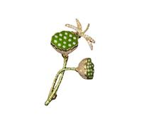 Palace Chinese Style Lotus Leaf Brooch High-End Brooch Retro Artistic Accessories Aluminum Sandstone Aluminum Sandstone, Aluminium, Sandstone