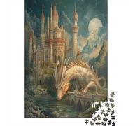 Palace, Dragon Jigsaw Puzzles for Adults And Kids. 1000 Pieces Fairy Tale Style Whimsical Challenge Toy Educational Game Home Decor 70x50cm/1000pcs