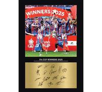 Palace FA Cup Winners Gift Signed A4 Print Display Palace Gifts For Boys Digitally Reproduced Signature Palace Gifts For Men FA Cup Winners 2025 (Framed)
