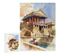 Palace Knossos Watercolor: New Year Gift, 500 PCS Adult Picture Puzzle; for Shared Table Time