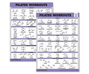 Palace Learning 2 Pack - Pilates Workout Posters Volume 1 & 2 - Pilates Mat Work Exercises - Fitness Chart Set (18" x 24", LAMINATED)