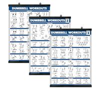 Palace Learning 3 Pack - Dumbbell Workout Posters for Home Gym - Volume 1, 2 & 3 - Exercise Charts (Laminated with Plastic Frame, 18" x 24")