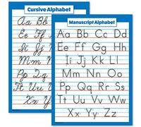 Palace Learning ABC Alphabet - Cursive Chart & Manuscript Poster - Laminated 2 Poster Set (Laminated, 18 x 24)