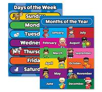 Palace Learning Days of The Week & Months of The Year Poster Chart Set - Laminated - Double Sided (18" x 24")