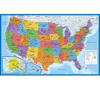 Palace Learning Laminated USA Map - 18" x 29" - Wall Chart Map of The United States of America - Made in The USA - Updated (Laminated, 18" x 29")