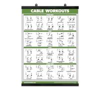 Palace Learning QUICKFIT Workout Poster Cable Machine, an Exercise Chart for Cable Training Station, Laminated WITH PLASTIC FRAME, Gym, 18" x 24"