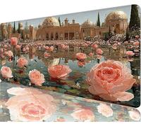 Palace Mouse Pad,600x400x3mm Mouse Mat Flower Desk Mat Large, Soft Smooth Surface with Anti-Slip Rubber Base Mousepad Waterproof, Durable, Extended Length Desk Pad for Christmas Decorations N1-303