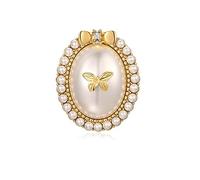 Palace Style Craft Pearl Butterfly Temperament Brooch Pin Corsage Dress Coat Accessories