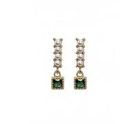 Palace - Style Emerald Pearl Earrings, White Copper Silver Needle Gold - Plated Luxury Earrings, Slim The Face And Look Elegant, Versatile For Women's Daily Commuting, Dating And Retro - Style Outfits