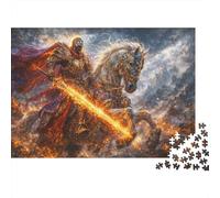 Paladin of Blazing Flame 1000 Piece Jigsaw Puzzle,Whimsical Challenge,Gift Idea,Educational Toy,Premium Cardboard,Home Wall Decor,Adults & Kids 14+,Stress Relief 38x26cm