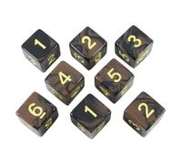 Paladin Roleplaying Black and Brown Dice - 8 D6 Set - 'Werewolf'