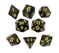 Paladin Roleplaying Black and Brown Dice - RPG DND Set - 'Werewolf'