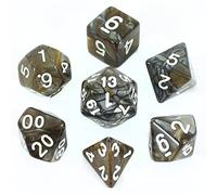 Paladin Roleplaying Bronze and grey DnD Dice - Full RPG set - 'Gargoyle'