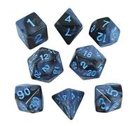 Paladin Roleplaying Gray and Blue Dice - Expanded DnD Set With Extra D20 - 'Storm Lord'