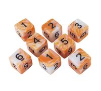 Paladin Roleplaying Orange and White Dice - 8 D6 Set - 'Troll Slay'